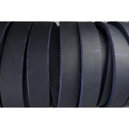 FL1507 Fettleder Endlosriemen 15 mm Dunkelblau mit Biegung!