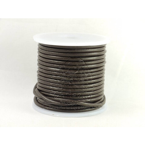 Leder 1mm Dunkelbraun 20m Rolle