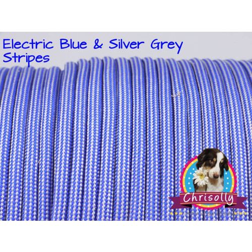 US - Cord  Typ 3 Electric Blue & Silver Grey Stripes