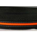 Gummiertes Gurtband Schwarz Neon Orange 20mm