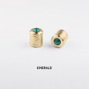 Endkappe Messing 10mm mit SWAROVSKI® Stein Emerald