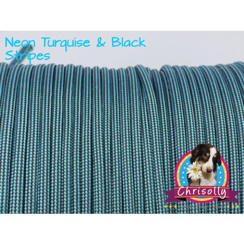 US - Cord  Typ 3 Neon Turquise & Black Stripes