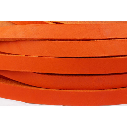 FL2012 Fettleder Endlosriemen 20 mm Orange B-Ware, starke Biegung!