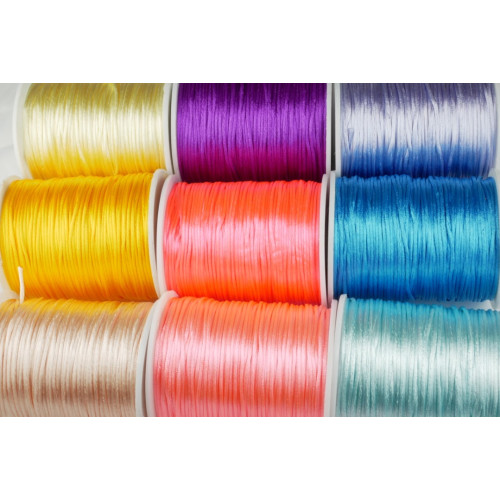 Satinkordel 1,5 mm Neon Koralle