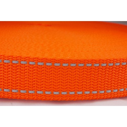 Gurtband 25mm mit Reflektorstreifen Orange