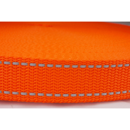 Gurtband 20mm mit Reflektorstreifen Orange