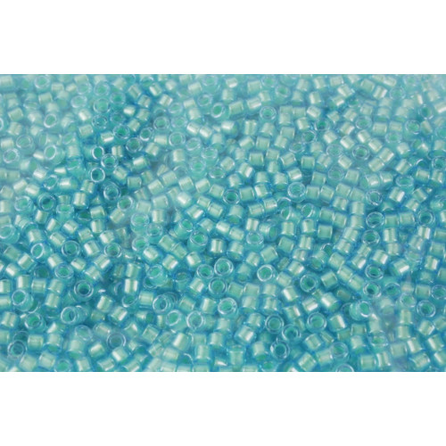 Miyuki Delica Perlen 11/0 Mint pearl lined ocean blue DB-1708