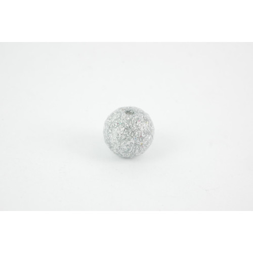 Acryl Perlen mit Glitzer Silber 8mm
