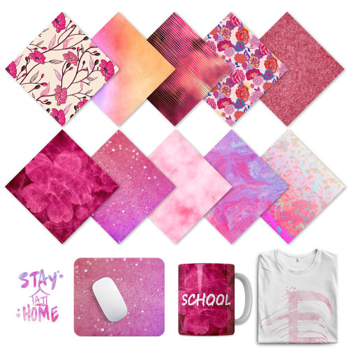 craftcut® Ink Transfer-Sheet Set Pink Flower in 30,5 x...
