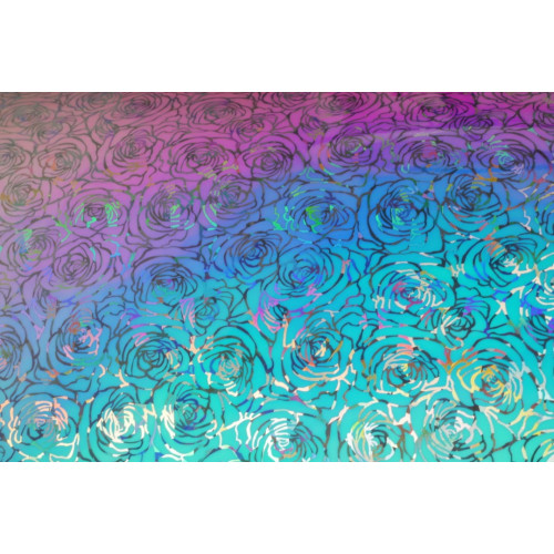 SUPERIOR 9700 Holographic Roses Silver Blue Vinyl 20 x 30,5 cm