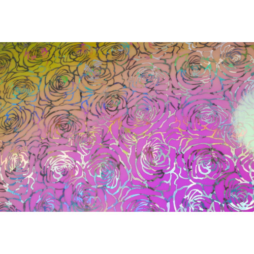 SUPERIOR 9700 Holographic Roses Silver Pink Vinyl 20 x 30,5 cm