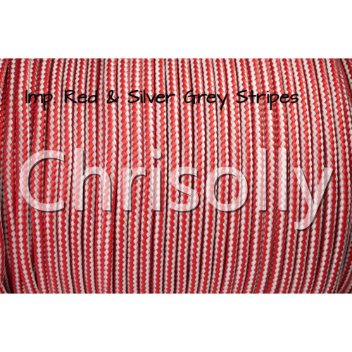 US - Cord  Typ 2 Imp. Red & Silver Grey Stripes