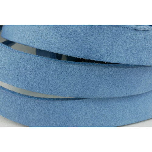 FL2017 Fettleder Endlosriemen 20 mm Pastell Blau mit Biegung!